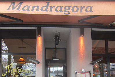 Restaurant Mandragora in Bochum. Das Bild zeigt den Eingang von Mandragora.